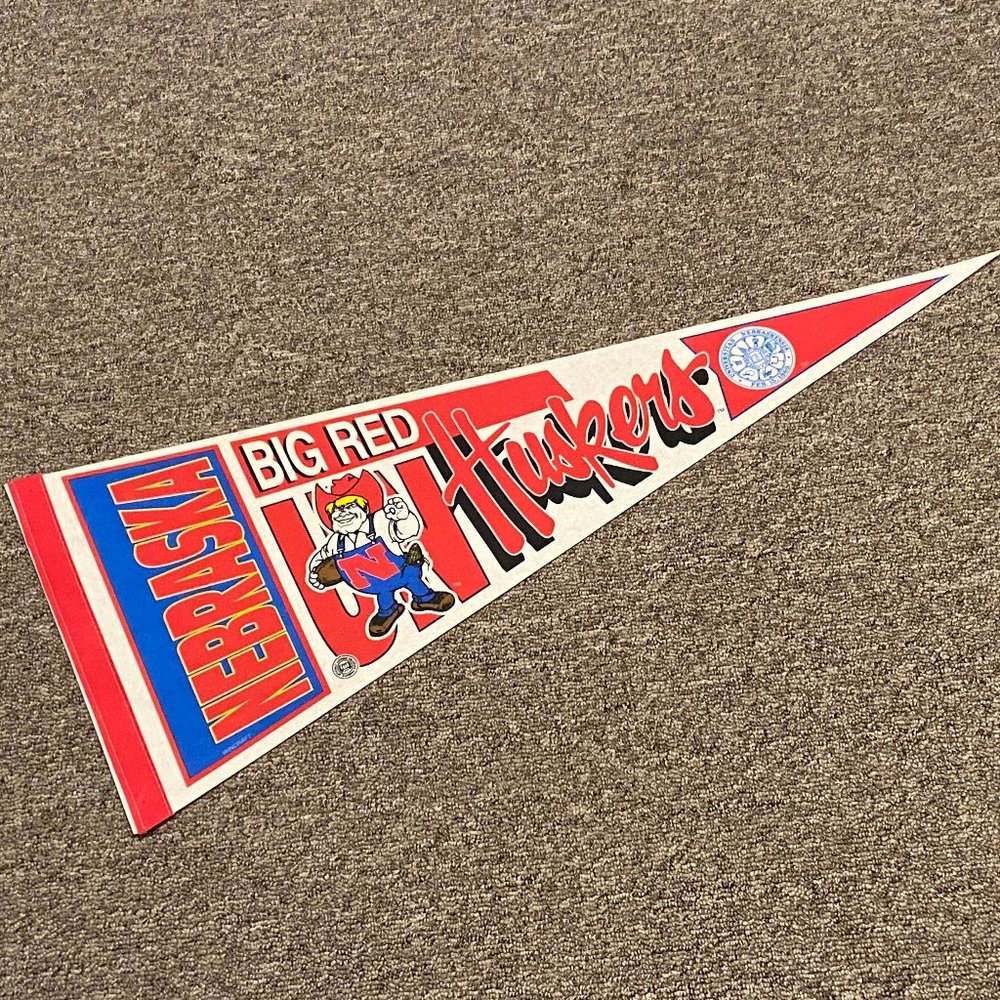 Vintage University of Nebraska Huskers Collegiate Pennant